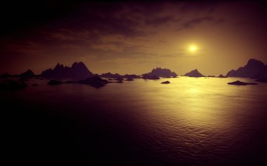 Dark fantasy landscape clipart