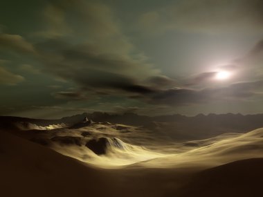 Desert sunset clipart