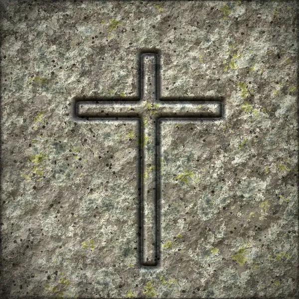 Steinstruktur mit einem Kreuz — Stockfoto