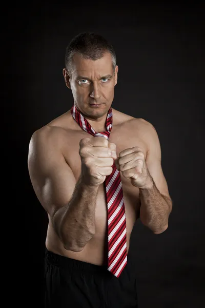 Naked man with tie — Stock Photo, Image