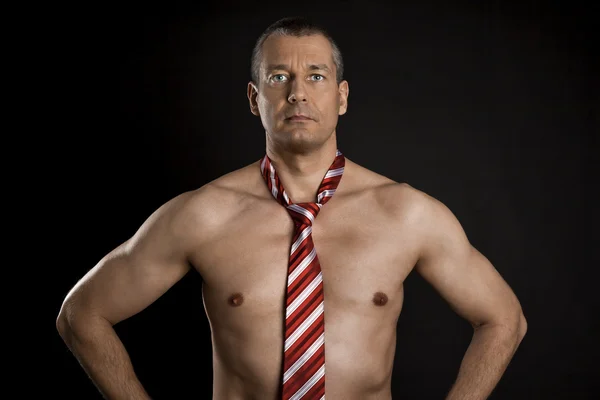Pria telanjang dengan dasi — Stok Foto