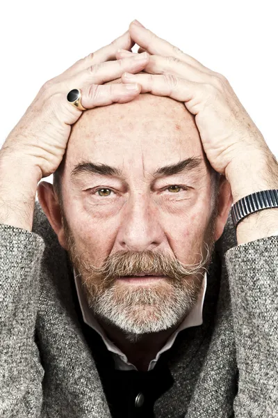 Velho homem tristeza — Fotografia de Stock