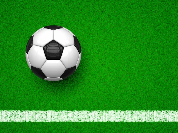 푸른 풀 위에 있는 축구공 — 스톡 사진