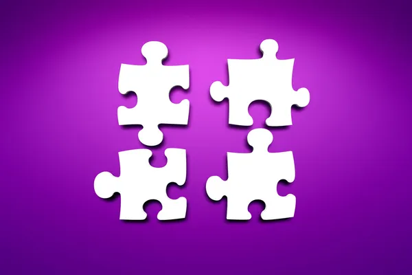 Beyaz jigsaw puzzle — Stok fotoğraf