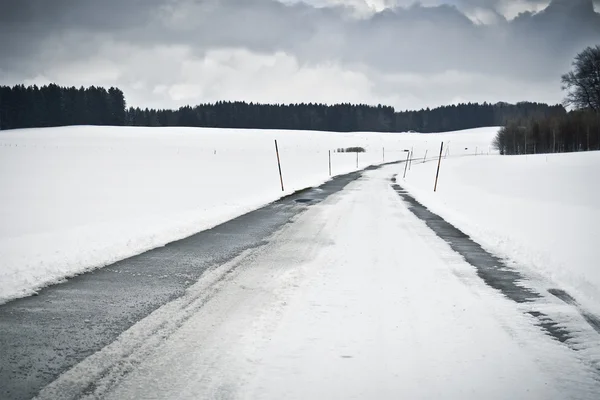 Zasněžené silnice — Stock fotografie