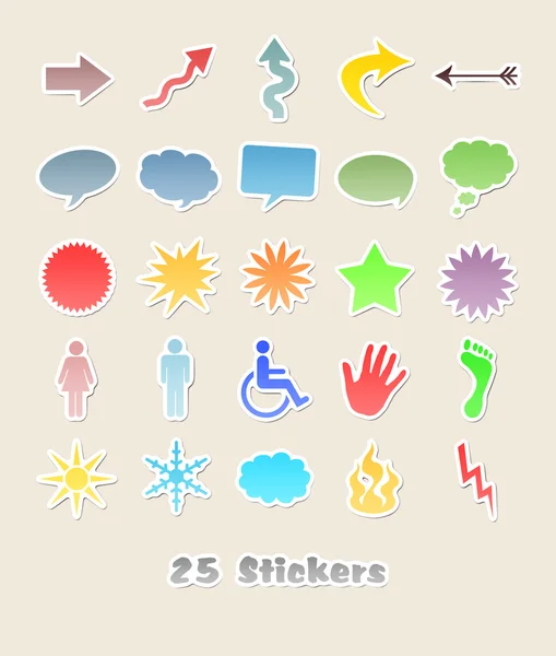 25 verschillende stickers voor uw ontwerp — Stockfoto