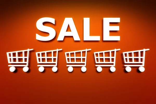 Sale at the red wall — Stock Photo, Image