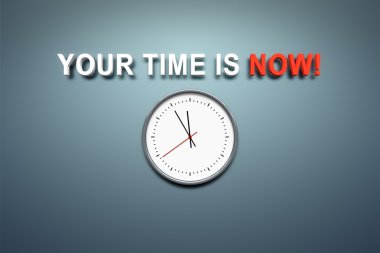 Your time is now at the wall clipart