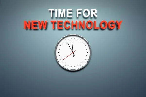 Hora de la nueva tecnología en la pared —  Fotos de Stock
