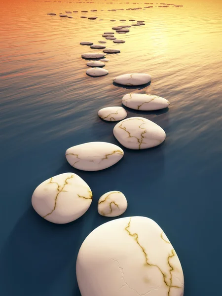 Step stones sunset — Stock Photo, Image