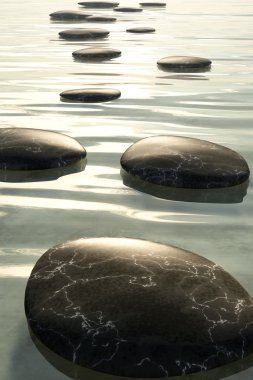 Step stones black clipart