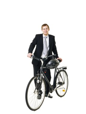 Man with bicycle clipart