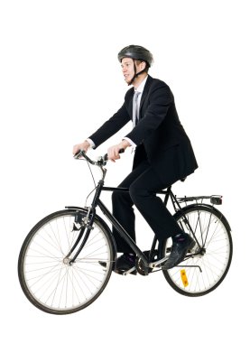 Man with bicycle and helmed clipart