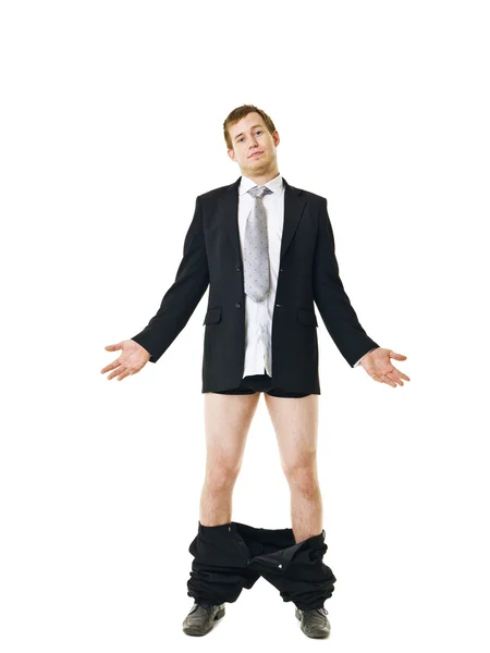 Hombre con los pantalones bajados —  Fotos de Stock