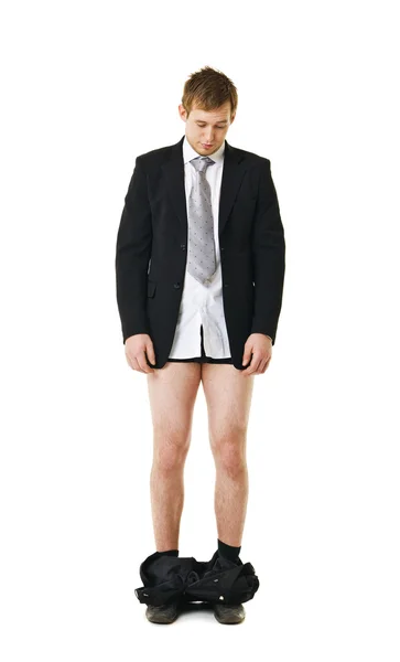 Muž s jeho kalhoty dolů — Stock fotografie