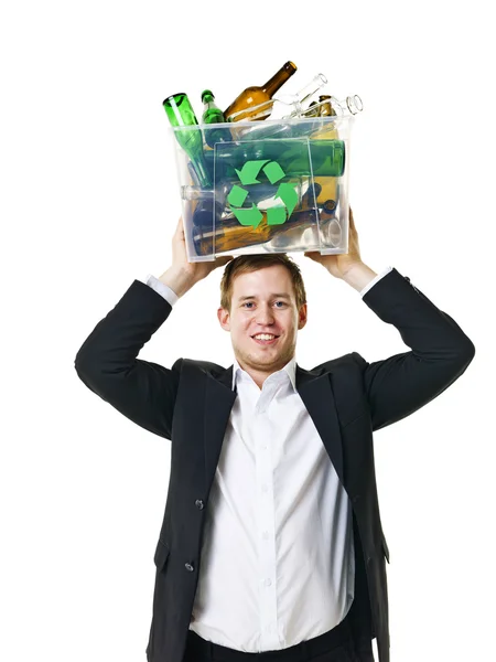 Recycling man — Stock Photo, Image