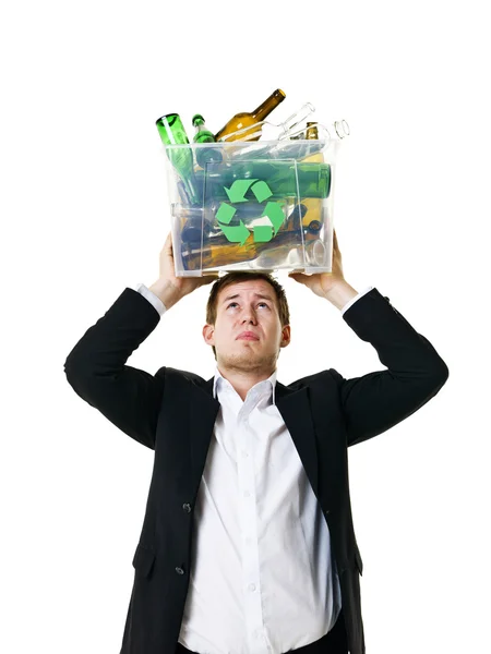 Recycling man — Stock Photo, Image