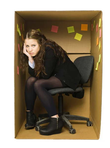 Депрессивная женщина из офиса — стоковое фото