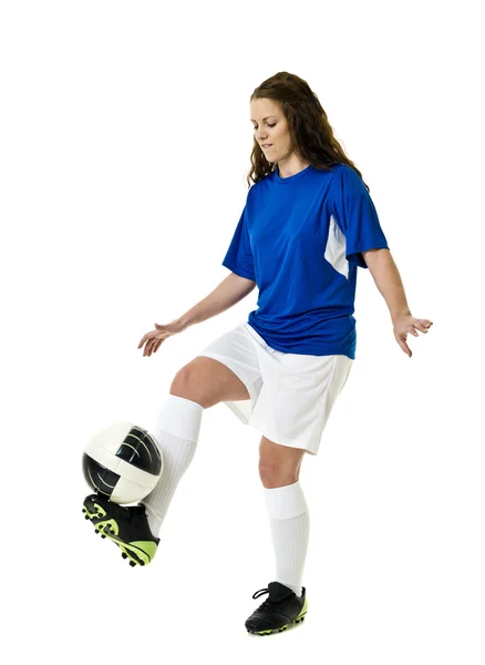 Voetbal vrouw — Stockfoto
