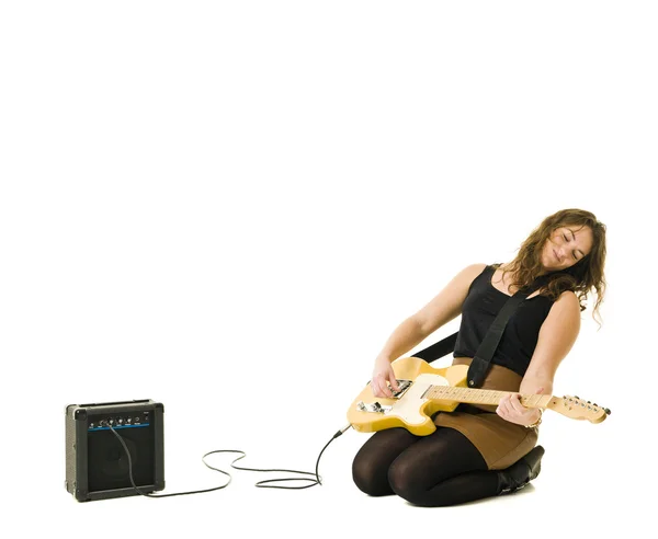 Femme jouer de la guitare — Photo