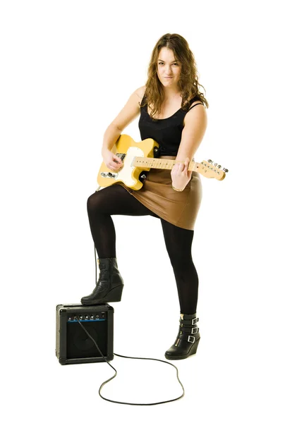 Žena hrající na kytaru — Stock fotografie