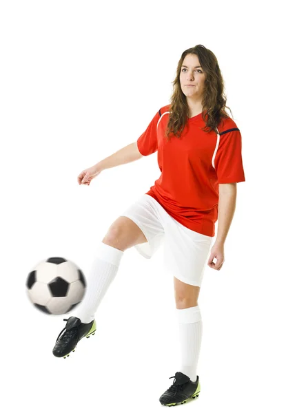 Mulher de futebol — Fotografia de Stock