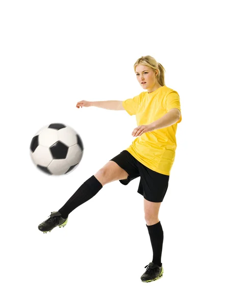 Mulher de futebol — Fotografia de Stock