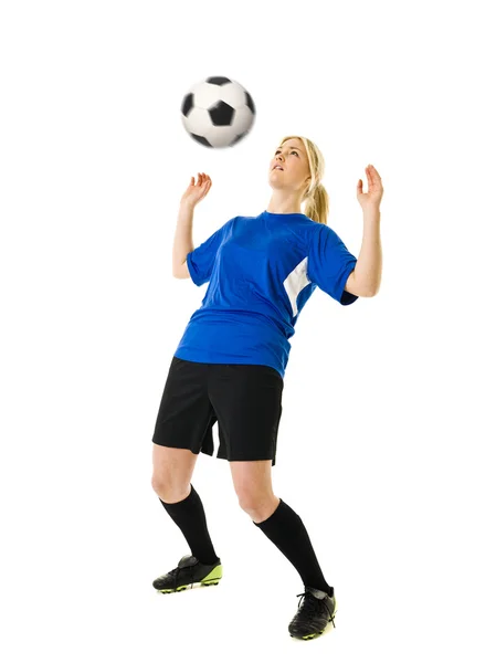 足球的女人 — 图库照片