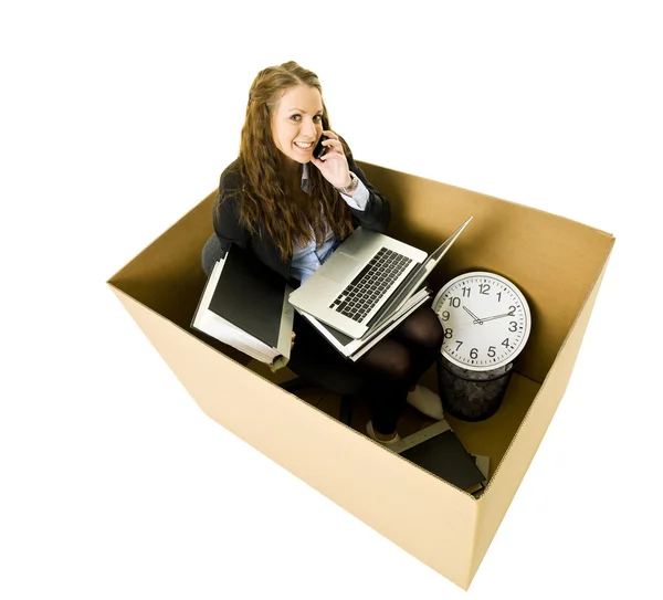 Frau in einem kleinen Büro — Stockfoto