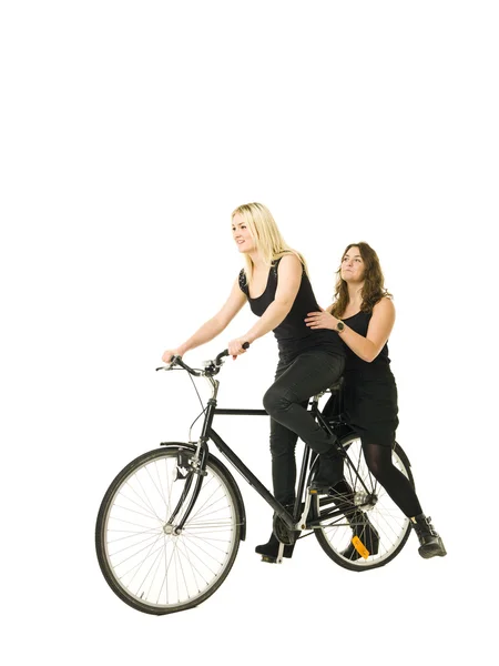 Women on a bicycle — Stock Photo, Image