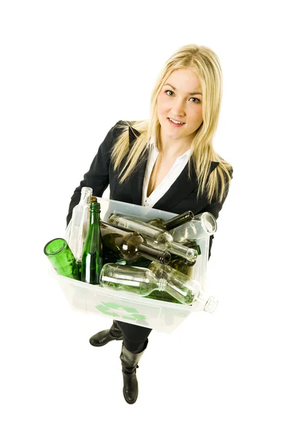 Recycling woman — Stock Photo, Image