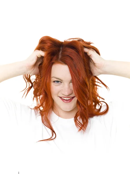 Κόκκινα μαλλιά γυναίκα — Φωτογραφία Αρχείου