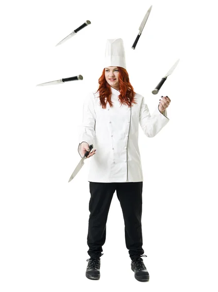 Zsonglőrködés Chef — Stock Fotó