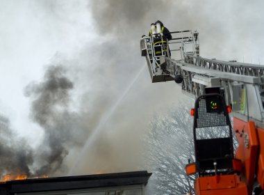 Fireman working clipart