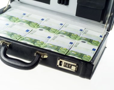 Briefcase with money clipart