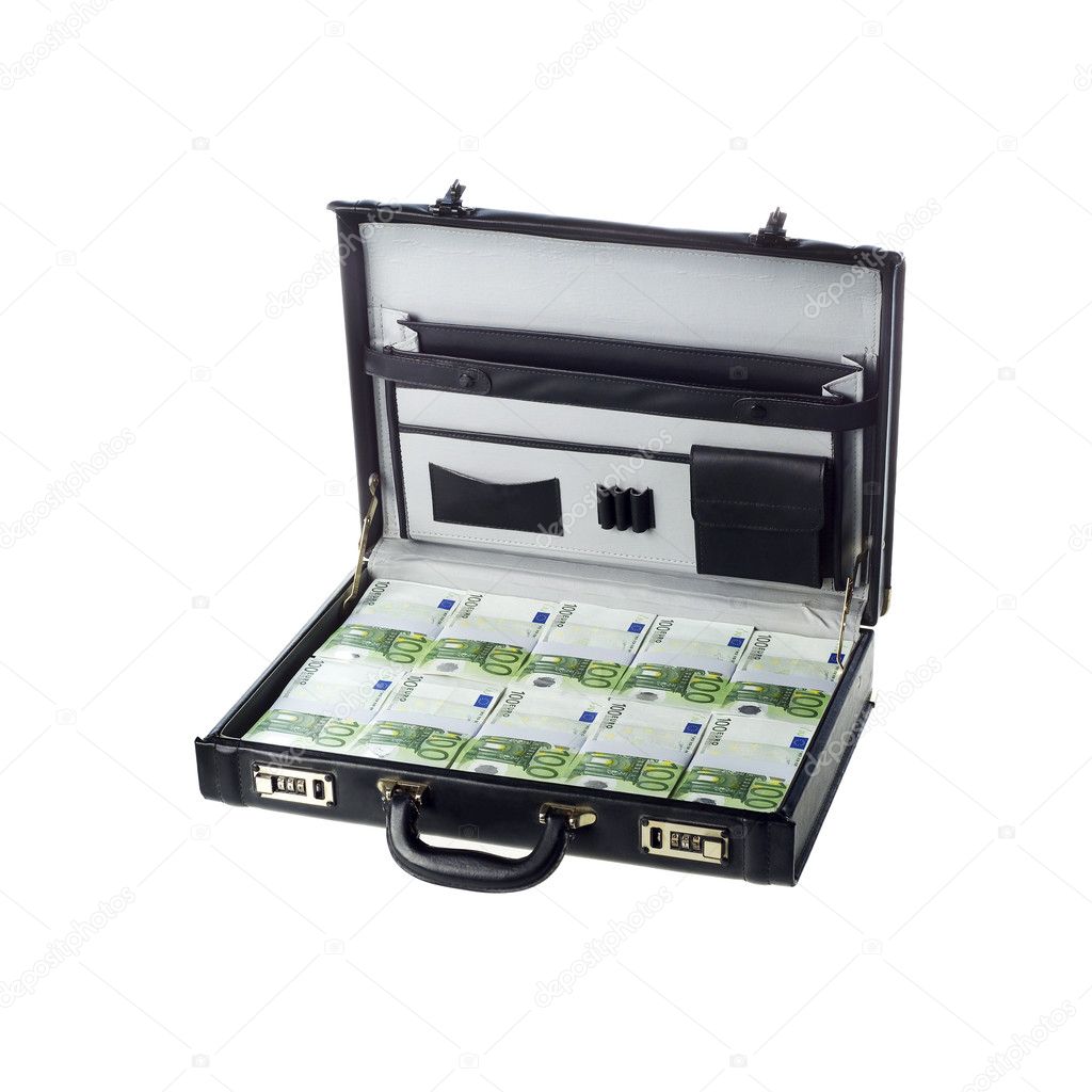 Briefcase with money Stock Photo by 9125224