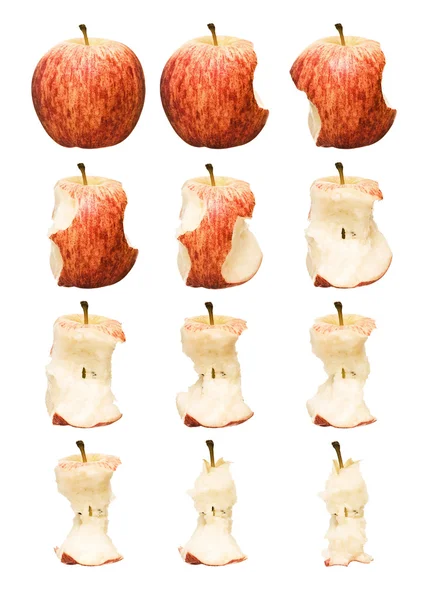 Upływ czasu czerwone jabłko — Zdjęcie stockowe