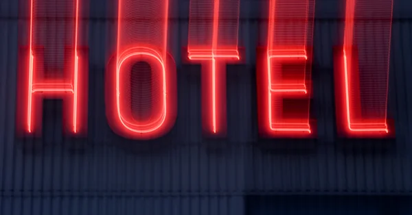 Hotel sinal de néon — Fotografia de Stock
