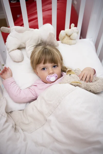 Girl in bed — Stock Photo, Image