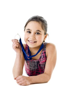 Girl with medal clipart