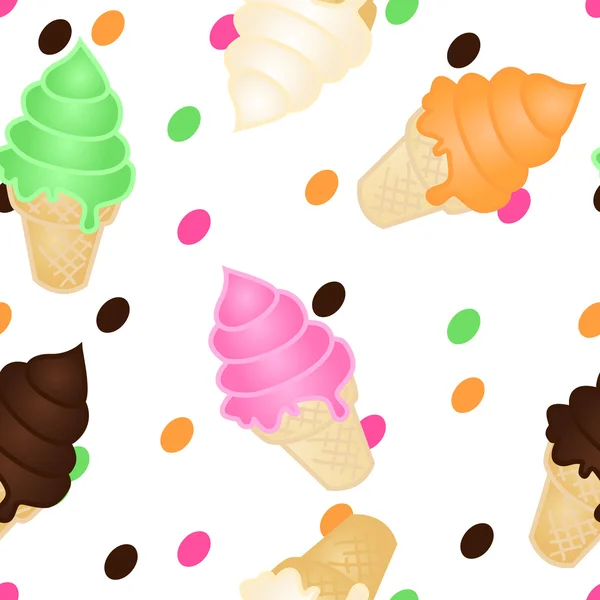 원활한 아이스크림 패턴 — 스톡 벡터