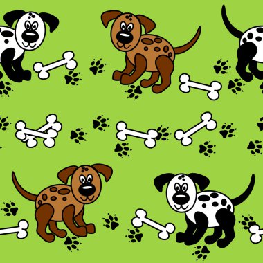 Seamless dogs and bones borders clipart