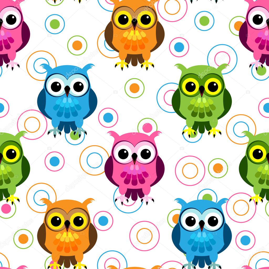 Seamless owl pattern