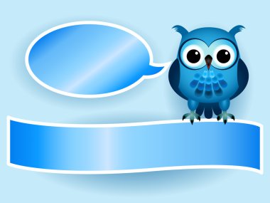 Owl making baby boy announcement clipart