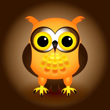 Cartoon orange owl clipart