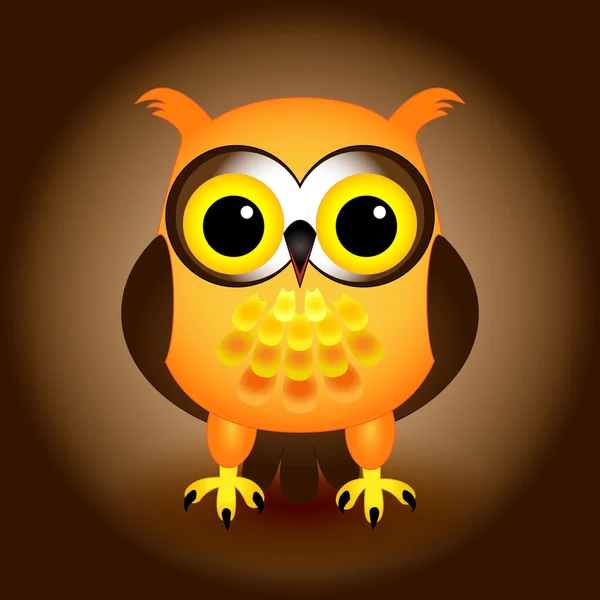 Cartoon orange owl — Stock Vector