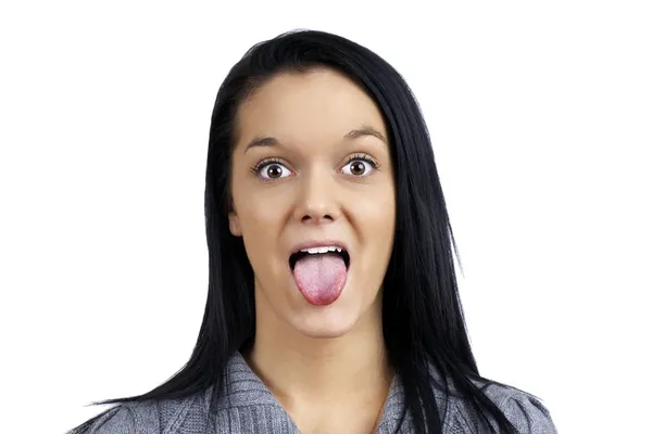 Cute girl making face — Stock Photo, Image