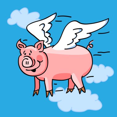 Flying pig clipart