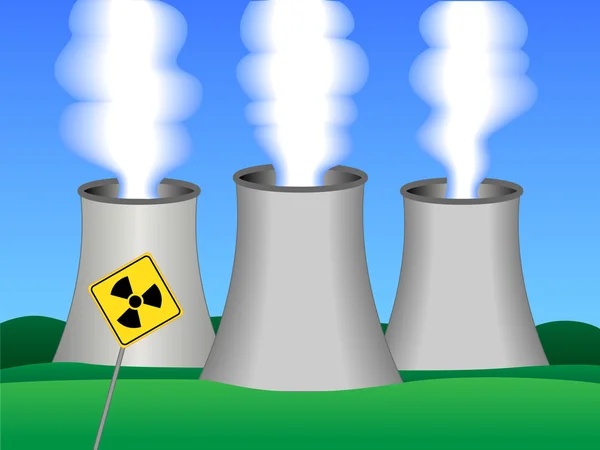 Pembangkit listrik tenaga nuklir - Stok Vektor
