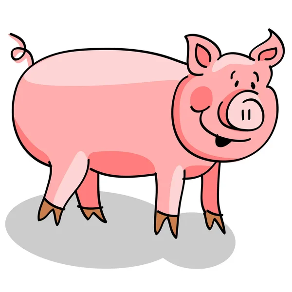 Desenhos animados de porco em branco —  Vetores de Stock